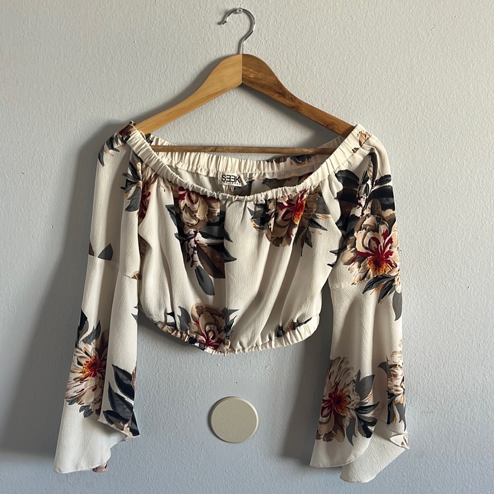 Off Shoulder Floral Print Top